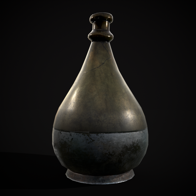 German Glass Bottle 3D Модель .c4d .max .obj .3ds .fbx .stl .blend 