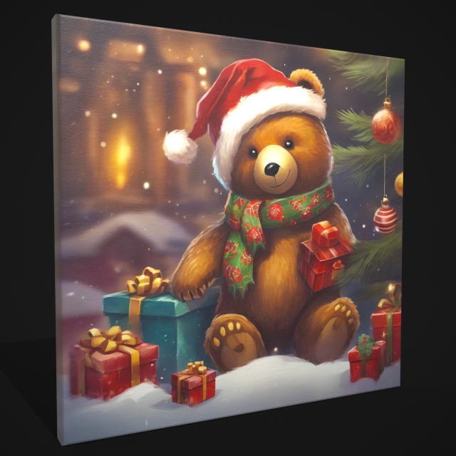 Christmas Bear Painting Two 3D 模型 .c4d .max .obj .3ds .fbx .stl .blend 