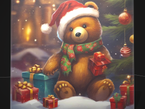 Christmas Bear Painting Two 3D 模型