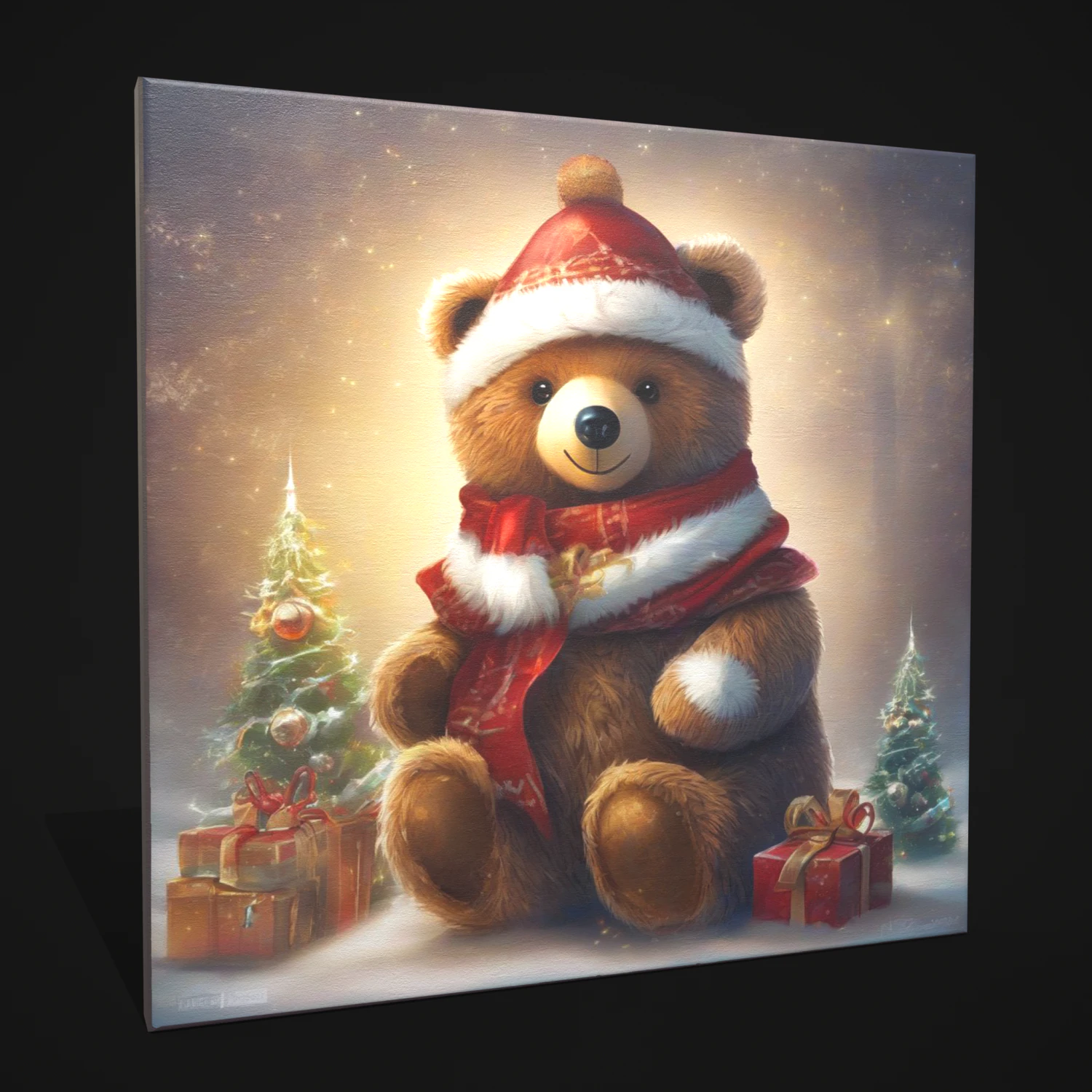 Christmas Bear Painting One 3D Model .c4d .max .obj .3ds .fbx .stl .blend 