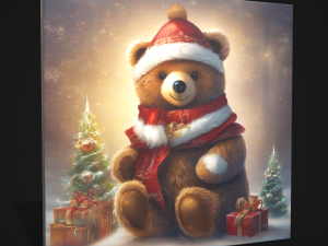 Christmas Bear Painting One 3D Model