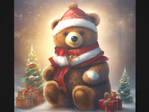 Christmas Bear Painting One 3D Model