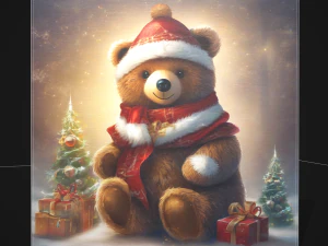 Christmas Bear Painting One 3D Model