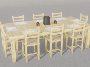 table with chairs 3D Model