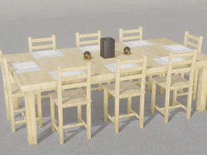 table with chairs 3D Model