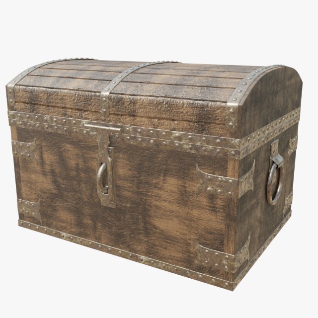 wooden chest 3D Модель .c4d .max .obj .3ds .fbx .stl .blend 