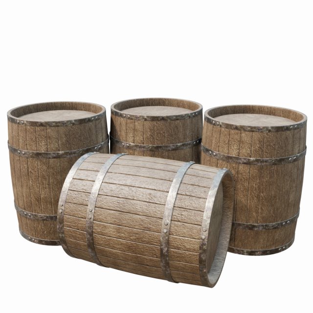 stack of barrels 3D Модель .c4d .max .obj .3ds .fbx .stl .blend 
