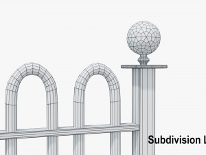 metal fence 3D Model