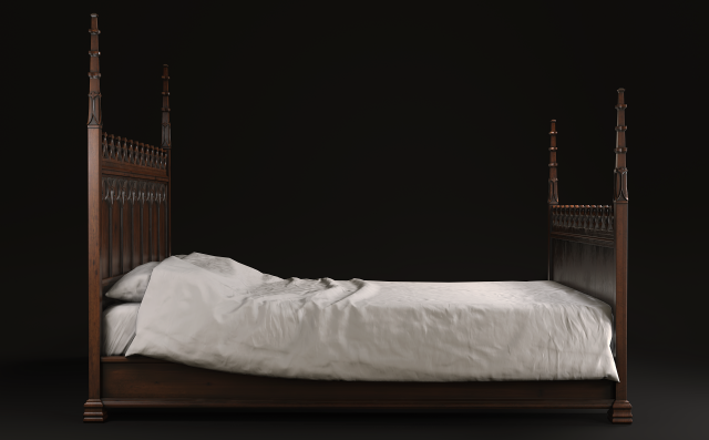gothic bed game model Modelo 3D .c4d .max .obj .3ds .fbx .stl .blend 