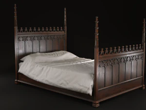 gothic bed game model 3D Model