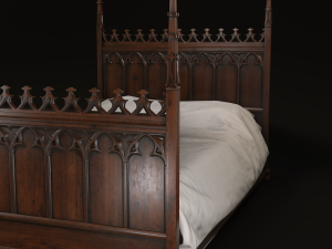 gothic bed game model Modelo 3D