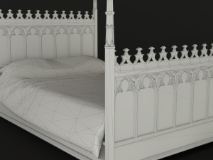 gothic bed game model Modelo 3D