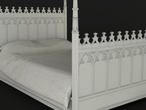 gothic bed game model 3D Model