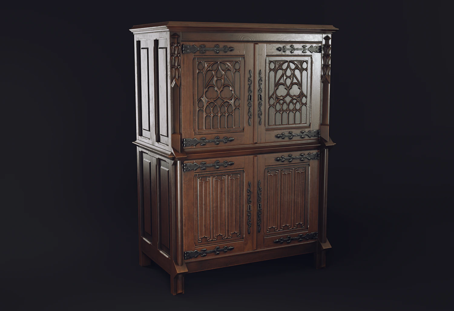 gothic cabinet game model 3D Model .c4d .max .obj .3ds .fbx .stl .blend