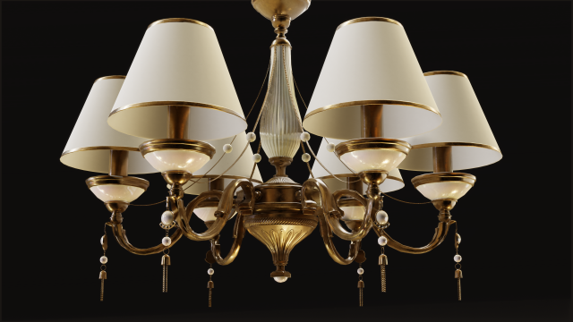 classic chandelier 3 game model 3D Model .c4d .max .obj .3ds .fbx .stl .blend 