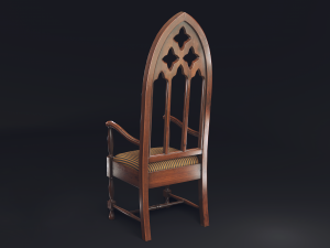 gothic chair game model 3D Model