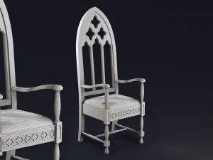 gothic chair game model 3D Model