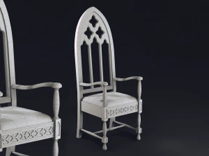 gothic chair game model 3D Model