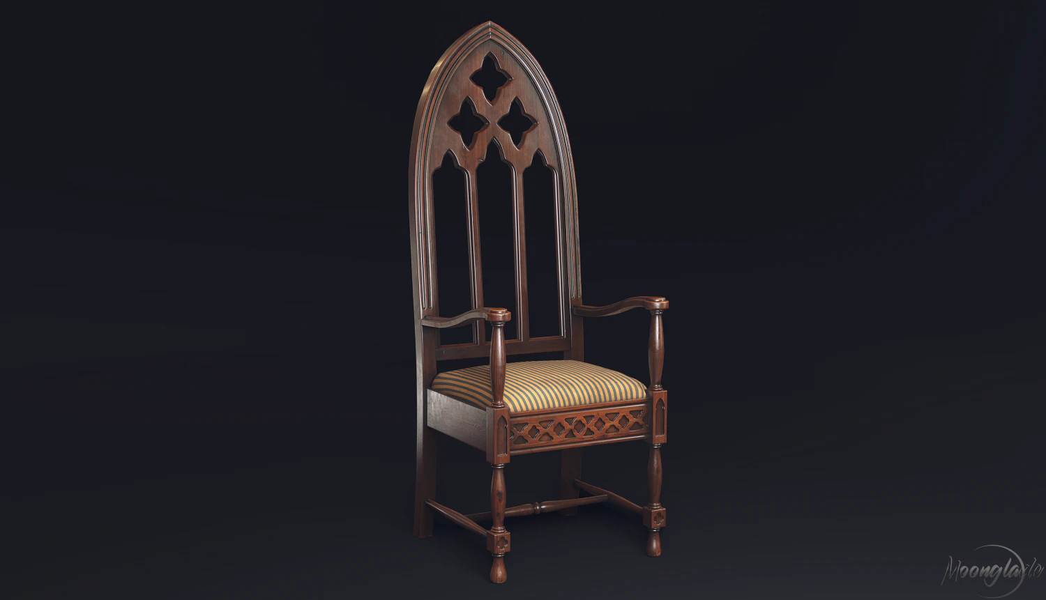 gothic chair game model 3D Model .c4d .max .obj .3ds .fbx .stl .blend