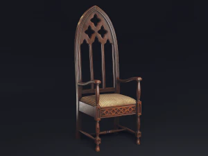 Model gry w gotyckie krzesło Model 3D