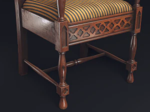 gothic chair game model 3D Model