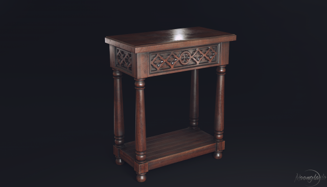 gothic console table Modelo 3D .c4d .max .obj .3ds .fbx .stl .blend 