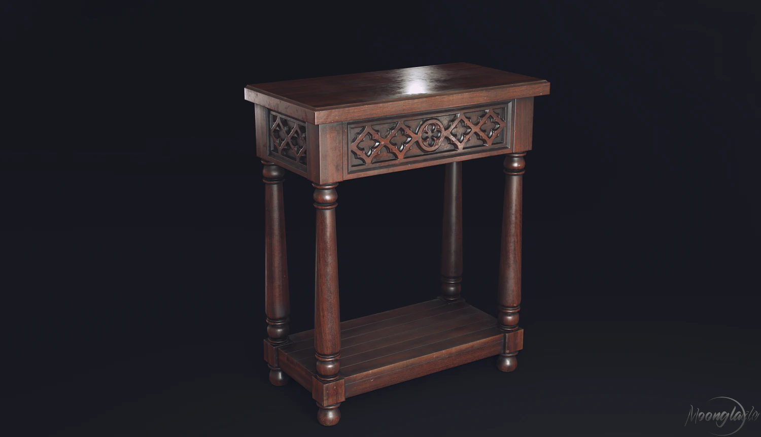 gothic console table 3D Model .c4d .max .obj .3ds .fbx .stl .blend 