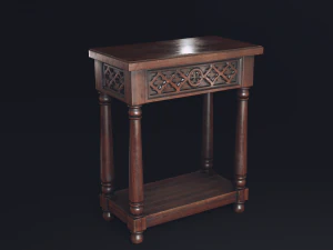 gotycki st&oacute;ł konsolowy Model 3D