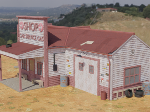 Old gas station 3Dモデル