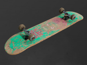 skateboard old low poly 3D Model