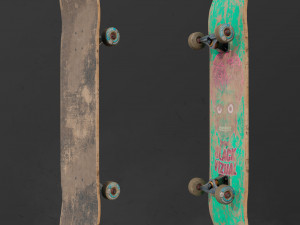 skateboard old low poly Model 3D