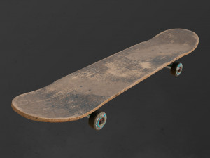 skateboard old low poly Model 3D