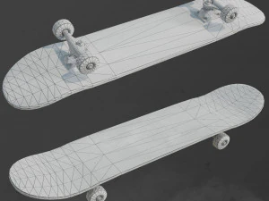 skateboard old low poly 3D Model