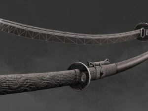 Katana - D&uuml;ş&uuml;k Poli 3D Model