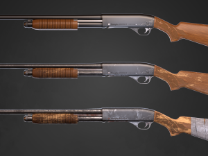 Shotgun Remington Model 31 in 3 types 3D 모델