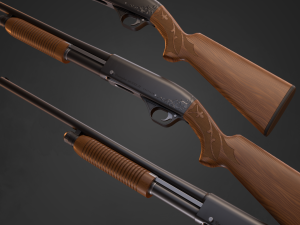 Shotgun Remington Model 31 in 3 types 3D 모델