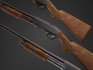 Shotgun Remington Model 31 in 3 types 3D 모델