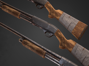 Shotgun Remington Model 31 in 3 types 3D 모델