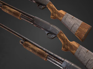 Espingarda Remington Modelo 31 em 3 tipos Modelo 3D