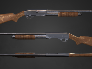 Shotgun Remington Model 31 in 3 types 3D 모델