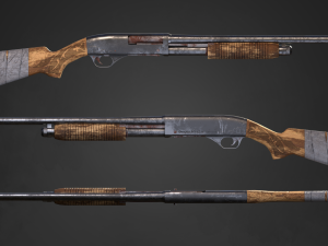 Shotgun Remington Model 31 in 3 types 3D 모델