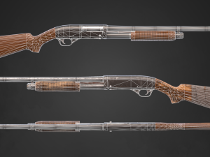 Shotgun Remington Model 31 in 3 types 3D 모델