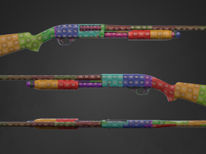 Shotgun Remington Model 31 in 3 types 3D 모델