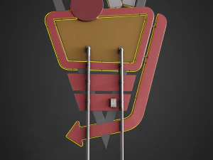 Car Cinema Billboard in 3 versions 3D Model