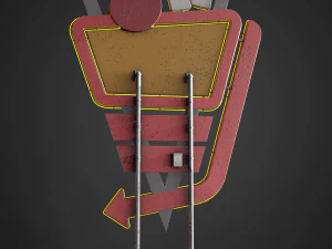 Car Cinema Billboard in 3 versions 3D Model