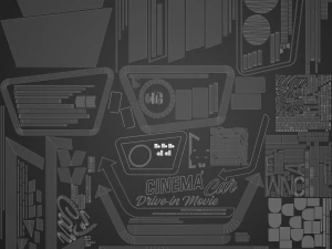 Car Cinema Billboard in 3 versions 3D Model