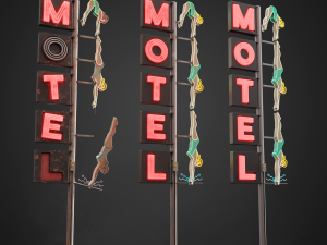Neon sign Motel in 3 types 3D Model