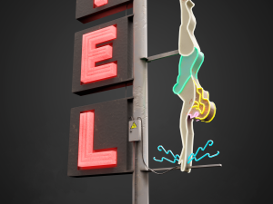 Neon sign Motel in 3 types 3D Model