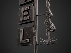 Neon sign Motel in 3 types 3D Model