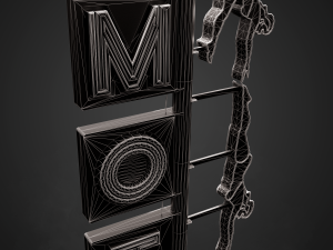Neon sign Motel in 3 types 3D Model